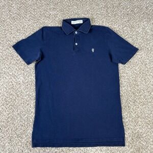 Holderness & Bourne Polo Shirt Mens M Navy Blue Pima Cotton Tailored Golf Scott